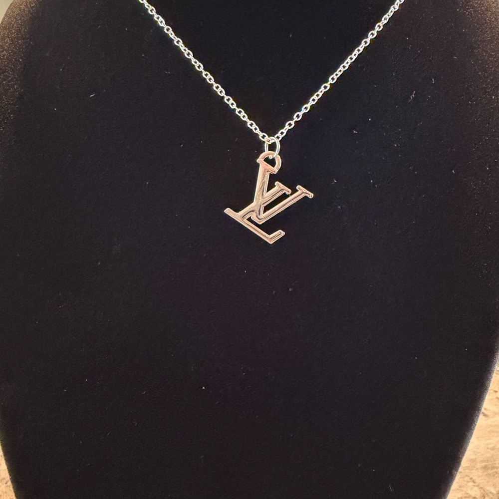 UPCYCLED Louis Vuitton Silver Logo Necklace